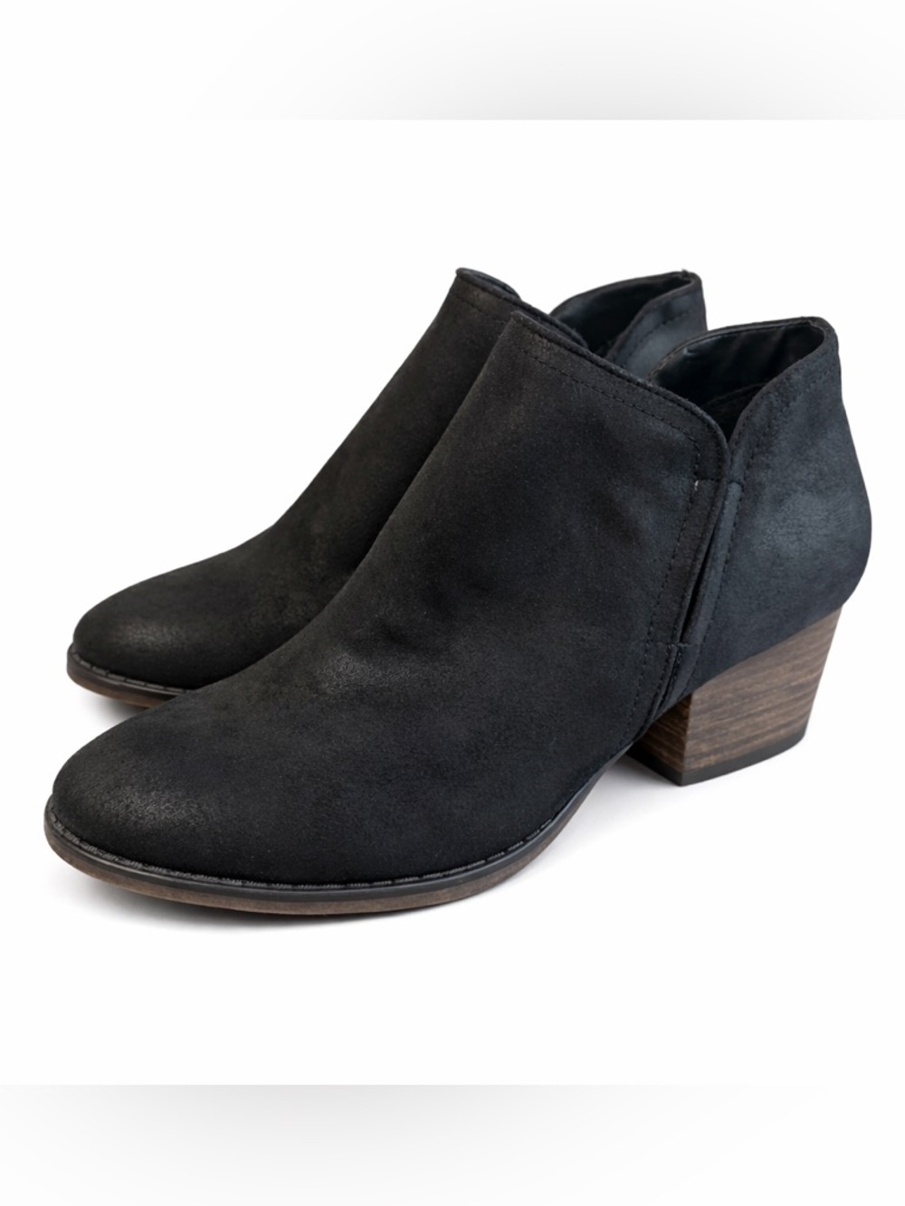 Fergie Women’s Black Faux Suede Low Heel Ankle Booties